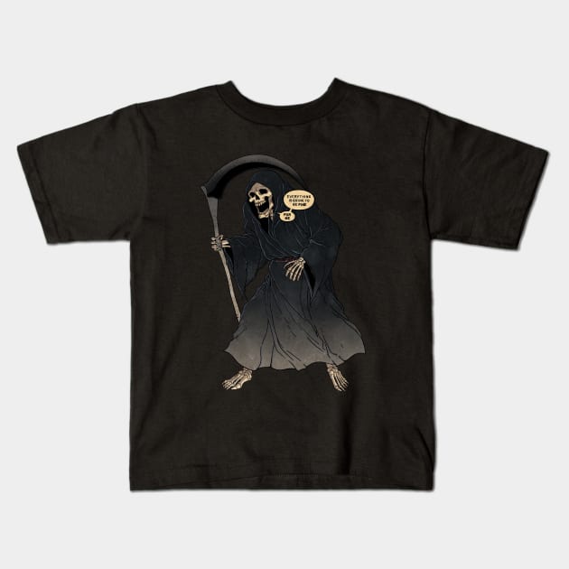 Grinning reaper Kids T-Shirt by FanFreak